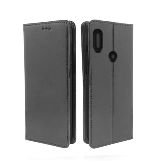 Capa Flip de Couro com Bolso Interno para Xiaomi Xiaomi Redmi Note 7 Preto